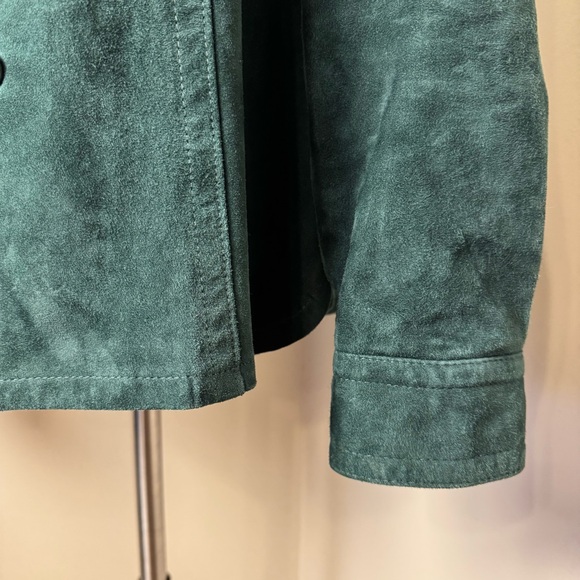 VTG CARLISLE 1990s 100% Suede Classic Blazer / Jacket HUNTER GREEN / SIZE 6 (SM) - Picture 6 of 12